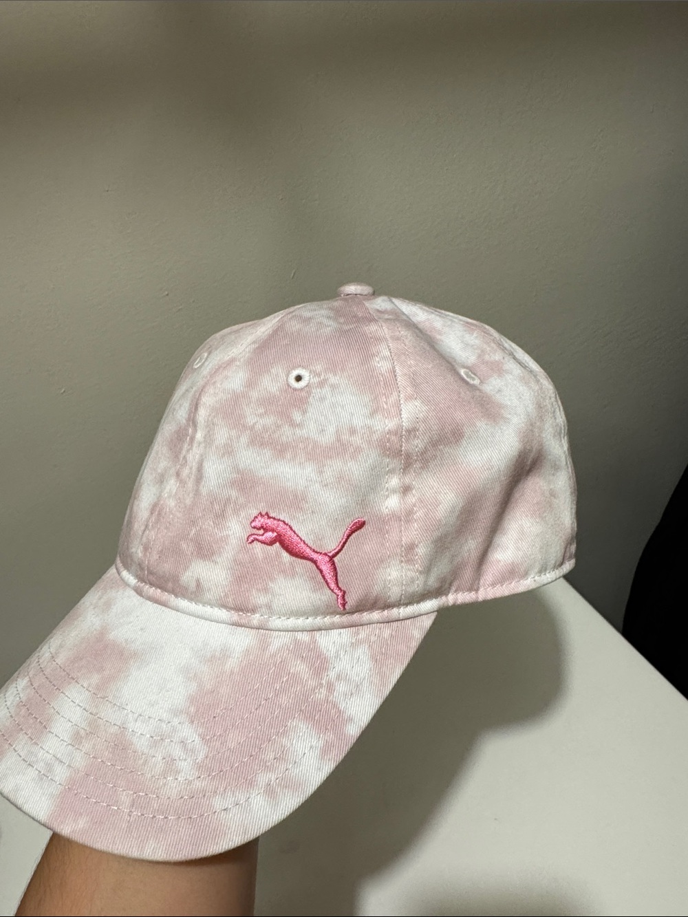 Puma Kids Pink Tie-Dye Cap with Embroidered Logo
